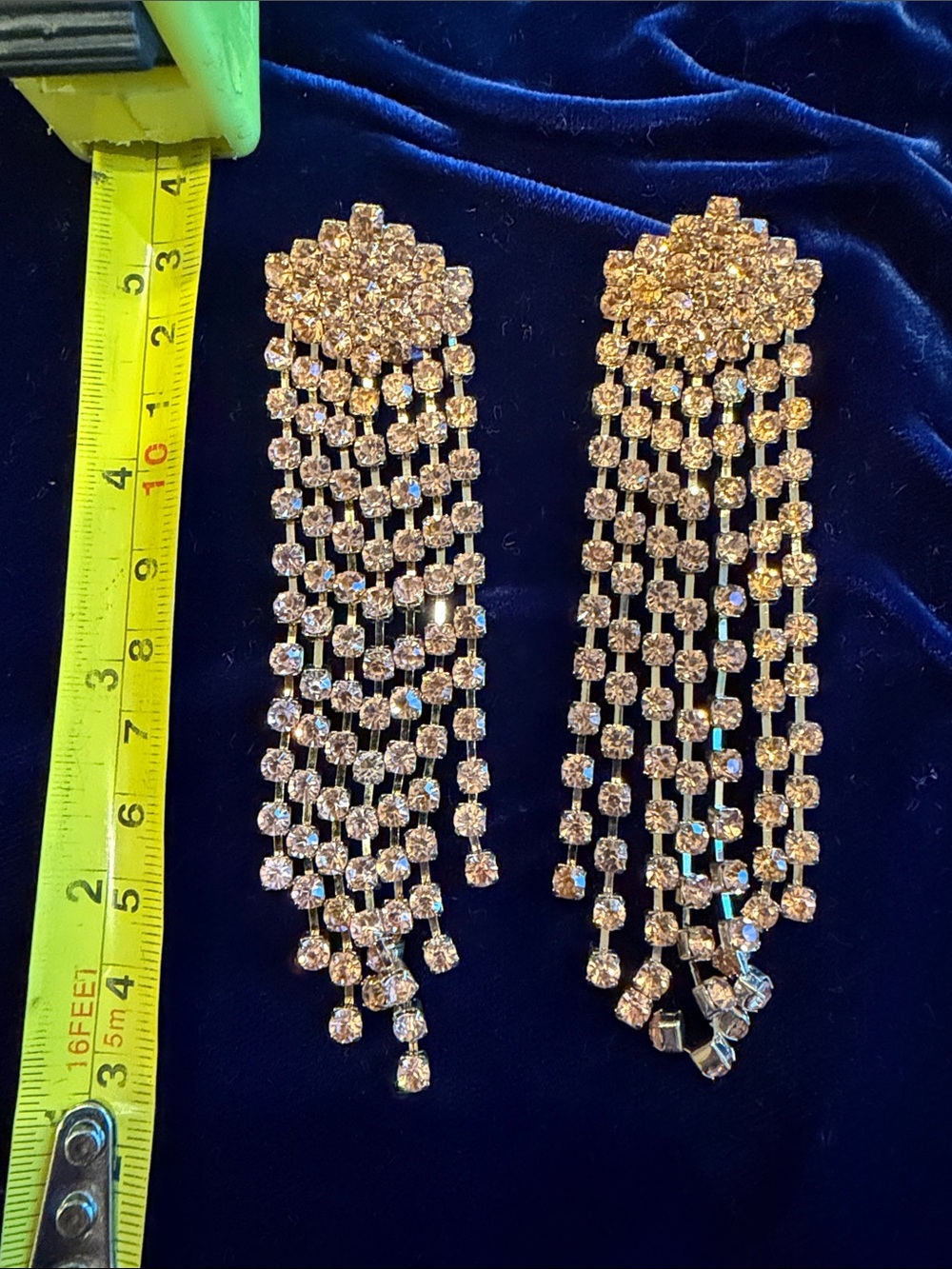 Rose Gold-Tone Crystal Fringe Drop Earrings - Glamorous Sparkle